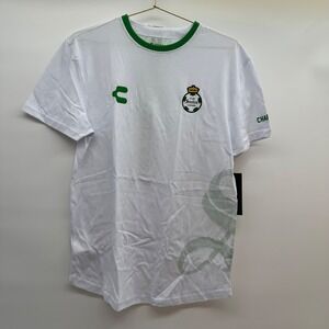 Charly Club Santos‎ Laguna Soccer Jersey White Green Size S Mens T-Shirt